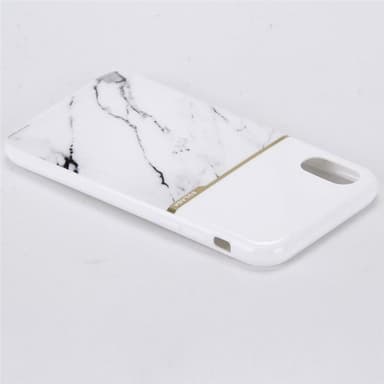 Mjukt TPU skal till iPhone X/XS, Vit Marmor