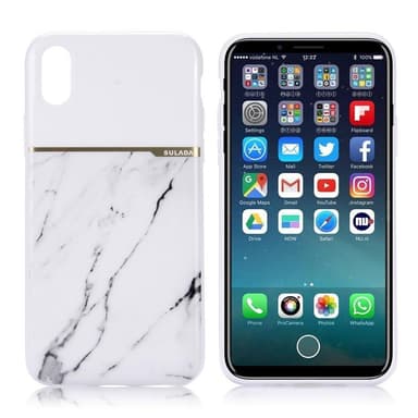 Mjukt TPU skal till iPhone X/XS, Vit Marmor