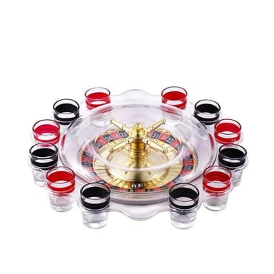 Casino Shot-Roulette med 12 shotglas