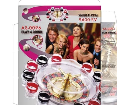 Casino Shot-Roulette med 12 shotglas