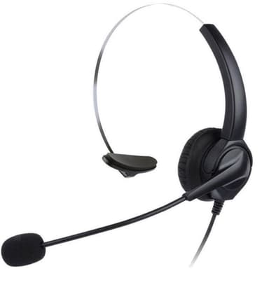 Call Center-headset med fjärrkontroll, USB, Svart
