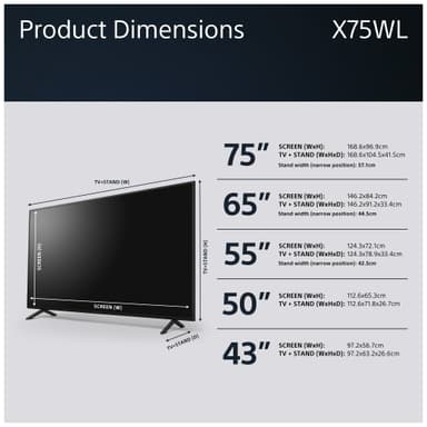 Sony 75” X75WL 4K LED Smart TV (2023)