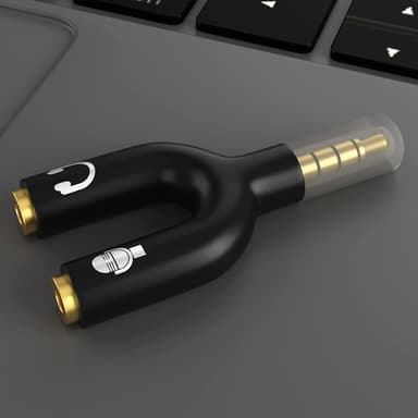 NÖRDIC Ljudadapter 3,5mm adapter till mic och hörlur
