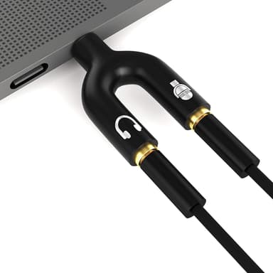 NÖRDIC Ljudadapter 3,5mm adapter till mic och hörlur