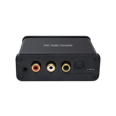 NÖRDIC Digital till Analog ljudomvandlare, SPDIF Toslink och Coaxial till RCA L/R audio och 3,5mm AUX utgång med volymkontroll DAC D/A omvandlare