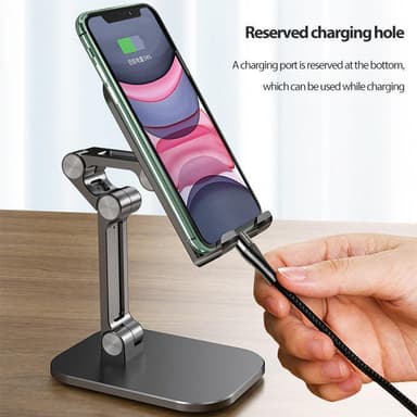 NÖRDIC Justerbart vikbart universiellt bordsstativ för mobiltelefon surfplattor Iphone Ipad hållare roterbar mobilstativ vit