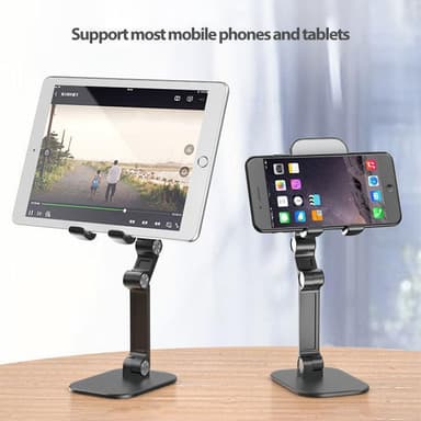 NÖRDIC Justerbart vikbart universiellt bordsstativ för mobiltelefon surfplattor Iphone Ipad hållare roterbar mobilstativ vit