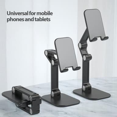 NÖRDIC Justerbart vikbart universiellt bordsstativ för mobiltelefon surfplattor Iphone Ipad hållare roterbar mobilstativ vit