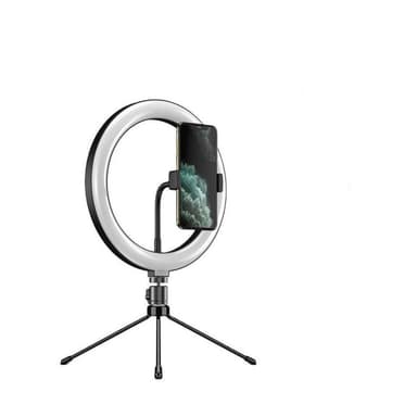 LED Ring Light 30cm diameter med mobilhållare med tripod och golvstativ 10 steg dimbar tre ljusläge selfie lampa ring lampa