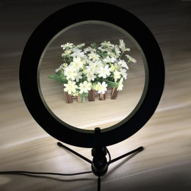 LED Ring Light 30cm diameter med mobilhållare med tripod 10 steg dimbar tre ljusläge selfie lampa ring lampa ring ljus