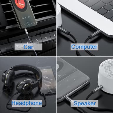 NÖRDIC Audiokabel 4polig 3,5mm hane till hane 3m silver AUX kabel TRRS mikrofonkabel