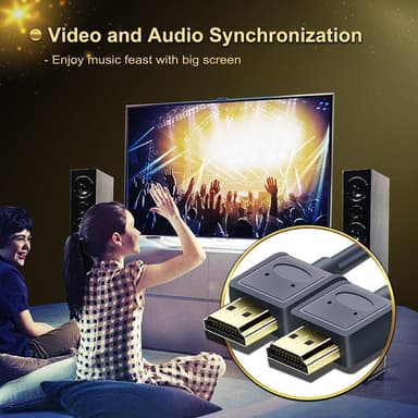 NÖRDIC tunn kabel High Speed HDMI with Ethernet HDMI 2.0 4K60Hz 18Gbps HDCP 2.2 HDR 1m