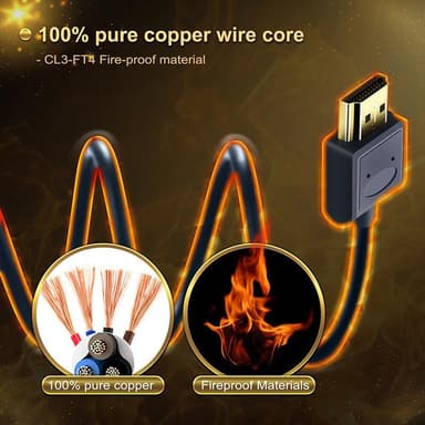 NÖRDIC tunn kabel High Speed HDMI with Ethernet HDMI 2.0 4K60Hz 18Gbps HDCP 2.2 HDR 1m