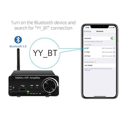 NÖRDIC Bluetooth 5.0 stereo audio amplifier 192Khz DAC digital to analog omvandlare 2x30W förstärkare