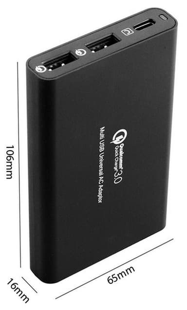 NÖRDIC 1xUSB C laddningsstation 40W Power Delivery 3.0, 2xUSB A QuickCharger QC3.0 total 40W