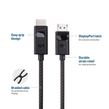 Cable Matters 1,8m Displayport 1.4 till HDMI 2.1 kabel 8K30Hz 4K120/144Hz