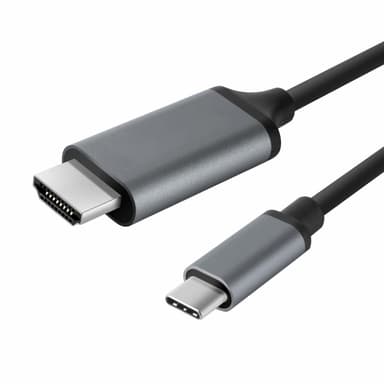 NÖRDIC 1,8m USBC till HDMI 4K 60Hz kabel svart stöd för HDCP1.4 och 2.2 Ren koppar 99,99%