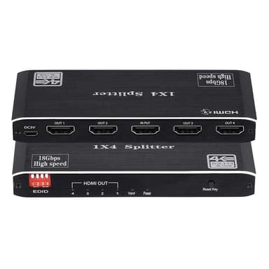 NÖRDIC Splitter 1 till 4 HDMI 2.0  4K60Hz Ultra HD 3D HDR 18Gbps HDCP 2.2