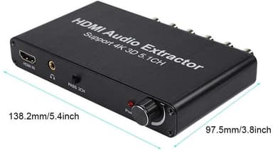 NÖRDIC 4K 3D HDMI Audio Extractor 5.1CH 6RCA stöd för DTS/AC3