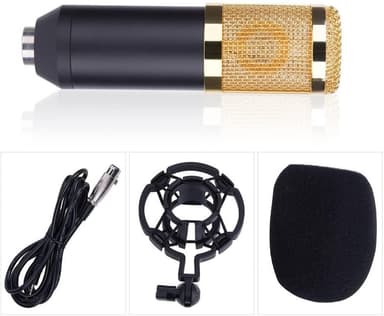 NÖRDIC BM800 Mikrofonkit med kondensator mikrofon, bordsstativ popfilter stötfäste ljudkabel BM-800