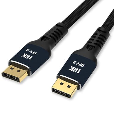 NÖRDIC 1m Displayport 2.1 kabel 16K60Hz 10K60Hz 80Gbps Dynamisk HDR