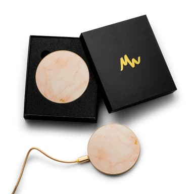 Marie Wolt trådlös laddare - Pink Marble/Gold