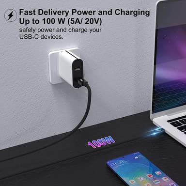 NÖRDIC USB4 kabel 2m 40Gbps data 8K video PD 100W kompatibel med Thunderbolt 3