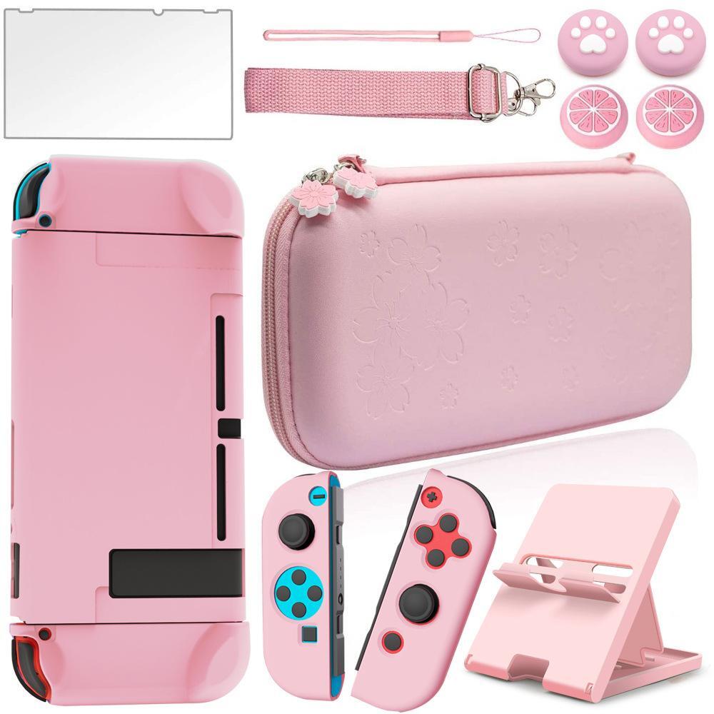 Väska och tillbehör för Nintendo Switch Rosa 10 delar