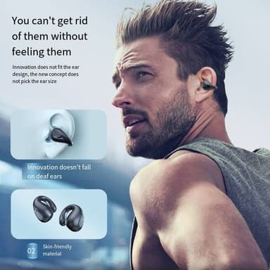 Trådlösa Bone Conduction hörlurar Bluetooth 5.3 Svart