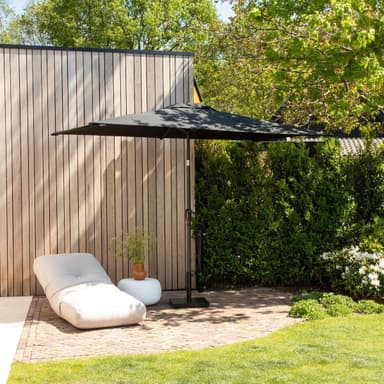 VONROC Parasoll Rapallo 200x300cm – Premiumparasoll - Antracit / svart | Inkl. parasollfot 20kg