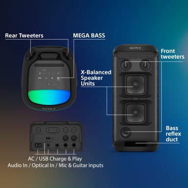 Sony SRS-XV800 trådlös portabel högtalare (svart)