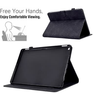 SKALO Amazon Fire HD 10/10 Plus (2021) Embossed PU-Läder Fodral - Svart