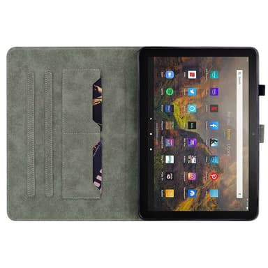 SKALO Amazon Fire HD 10/10 Plus (2021) Cute Tiger PU-Läder Fodral - Svart