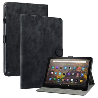 SKALO Amazon Fire HD 10/10 Plus (2021) Cute Tiger PU-Läder Fodral - Svart