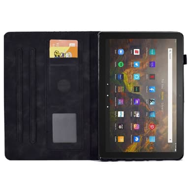 SKALO Amazon Fire HD 10/10 Plus (2021) Embossed PU-Läder Fodral - Svart