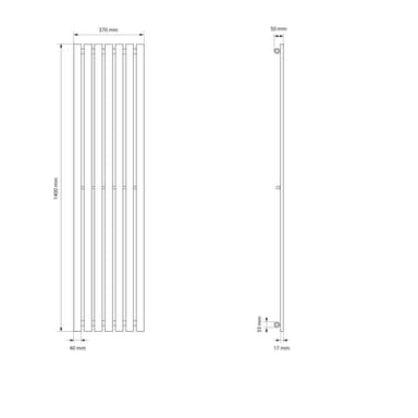 Panelradiatorer Design radiator Handduks Stella 370x1400 Vit