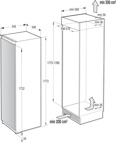 Hisense Kylskåp RIL391D4AWF (integrerad)