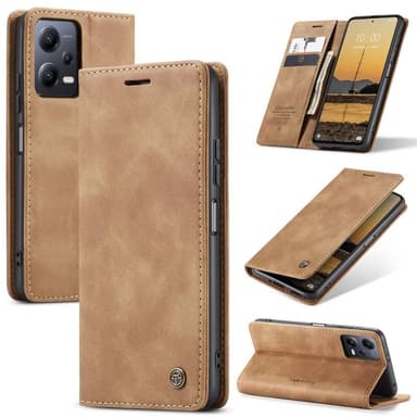CaseMe Smart Magnet FlipCase Xiaomi Redmi Note 12 5G - Brun