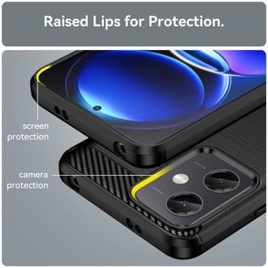 Borstat silikon skal Xiaomi Redmi Note 12 5G - Svart