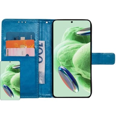 Mobilplånbok 3-kort Xiaomi Redmi Note 12 5G - Ljusblå