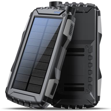 Powerbank 20000mAh med sol-cell 2 x USB