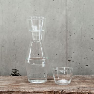 Double Up Karaff 1L 26 cm Munblåst Klarglas