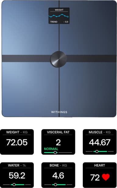 Withings Body Smart badrumsvåg WBS13-Black-All-Inter