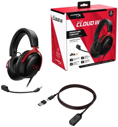 HyperX Cloud III gaming-headset (svart/röd)