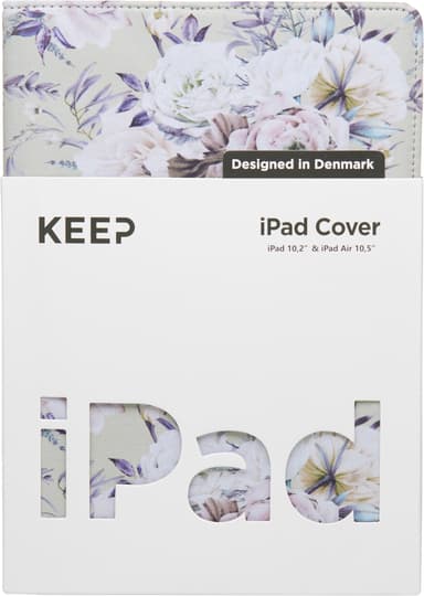Keep iPad 10.2/10.5" fodral för surfplatta (silver blomma)