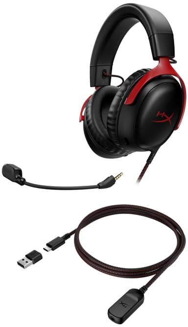 HyperX Cloud III gaming-headset (svart/röd)