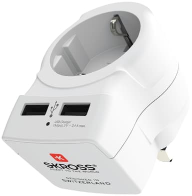 SKROSS El-Adapter USB Storbritannien