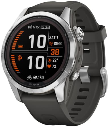 Garmin Fenix 7S Pro Solar smartwatch, 42mm (silver)