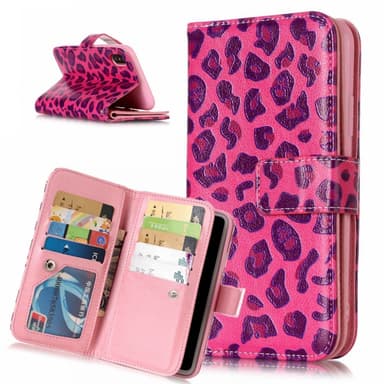 iPhone XS Max Fodral 9 Kortplatser - Rose Leopard