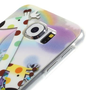 TPU Skal Samsung Galaxy S6 - Two Cartoon Giraffes